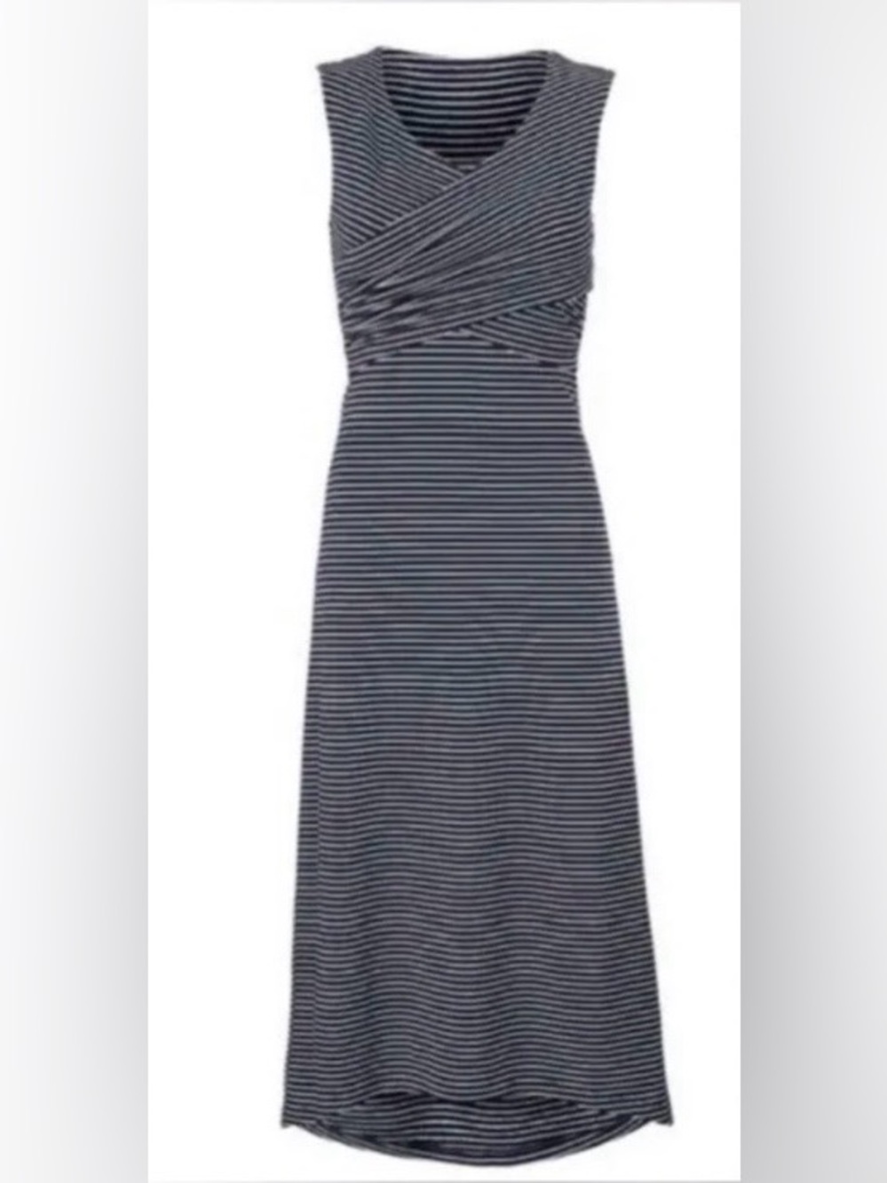 Cabi, stripe launch maxi dress, size small navy and white